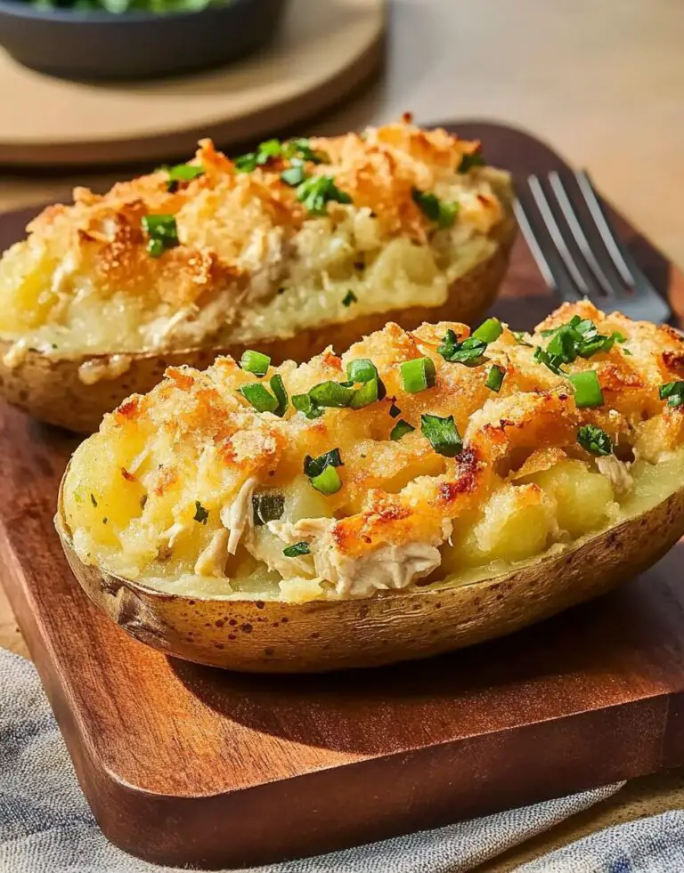 Twice Baked Chicken Pot Pie Potatoes - Recipes By Laura