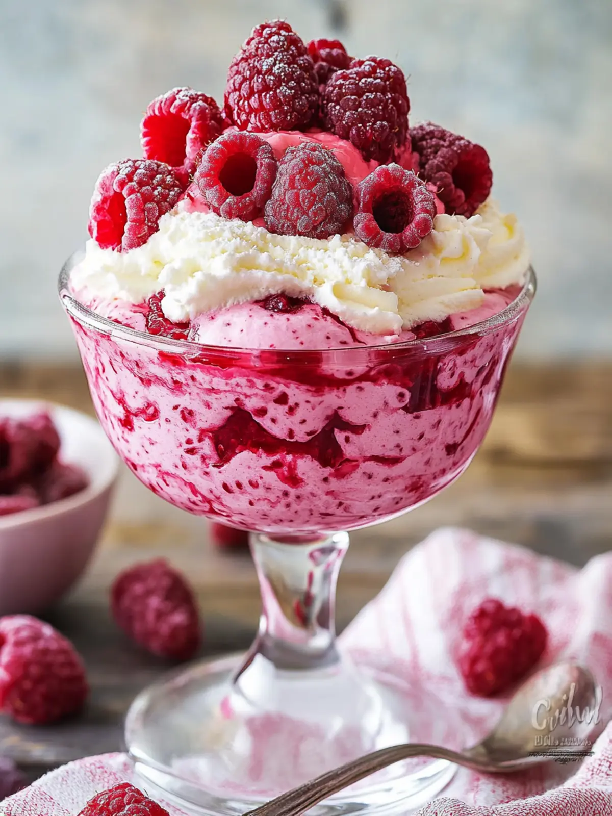Easy Cupid's Cloud Raspberry and Cream Dessert Recipe
